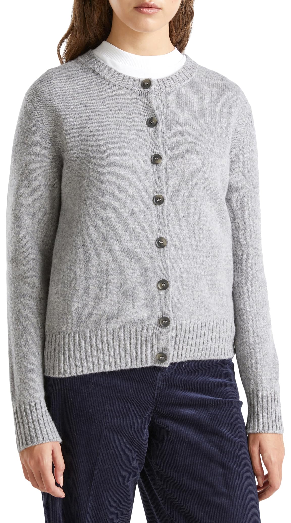 Benetton 103ME500L Cardigan Donna Grigio XXS