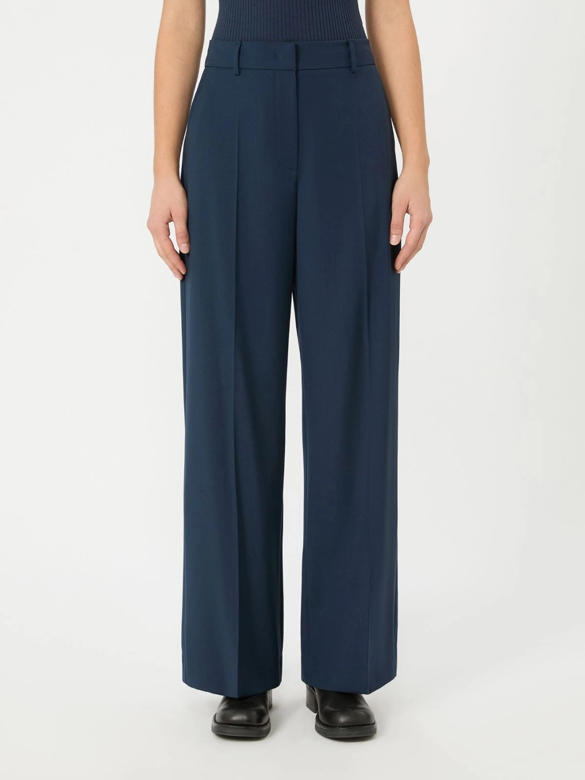 Weekend Max Mara Visivo Pantalone Donna Blu Lana