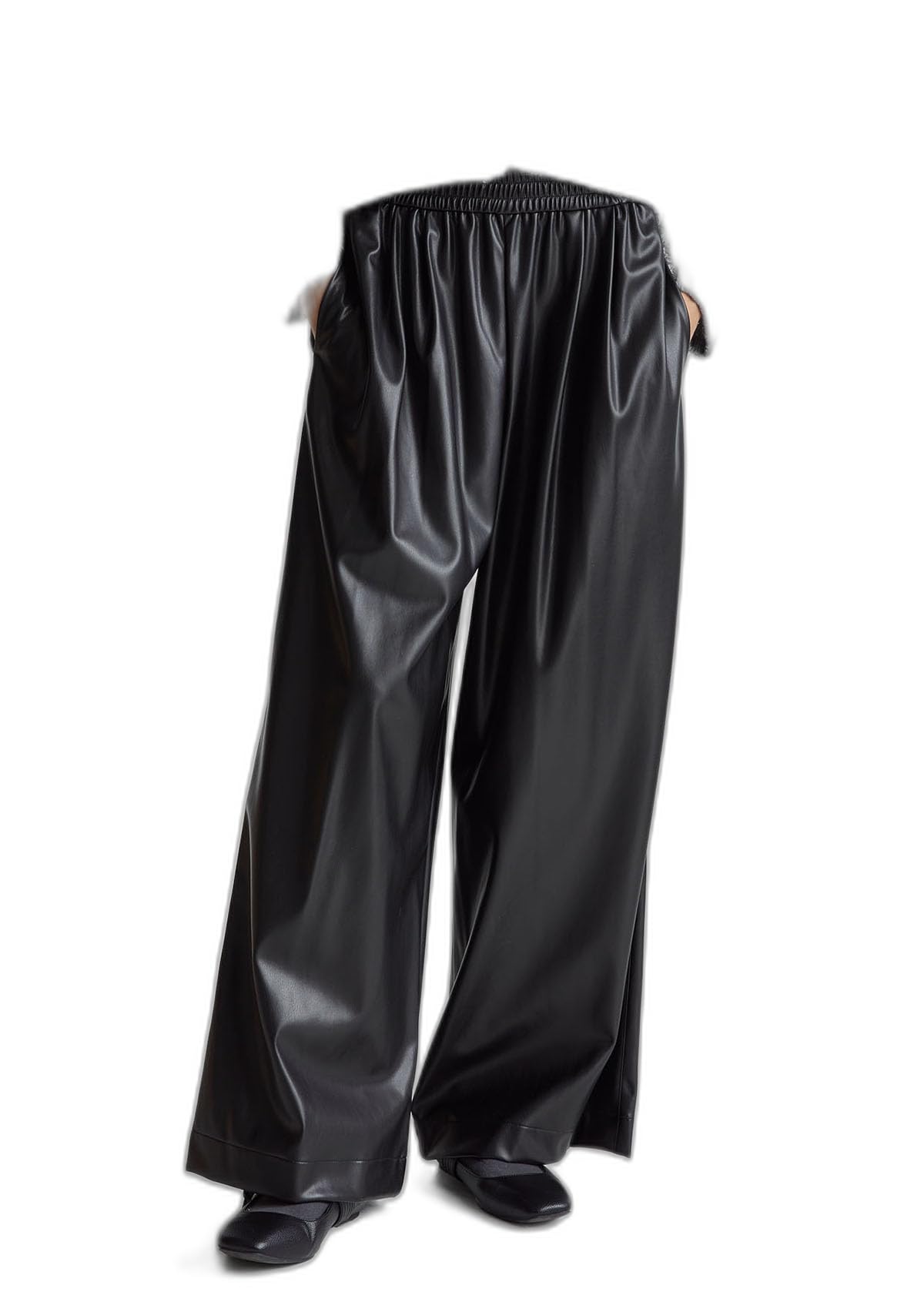Benetton 4M3CDF0A8 Pantalone Donna Ecopelle Taglia XXS