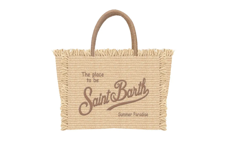 MC2 Saint Barth Vanity Micro Straw borsa beige/marrone