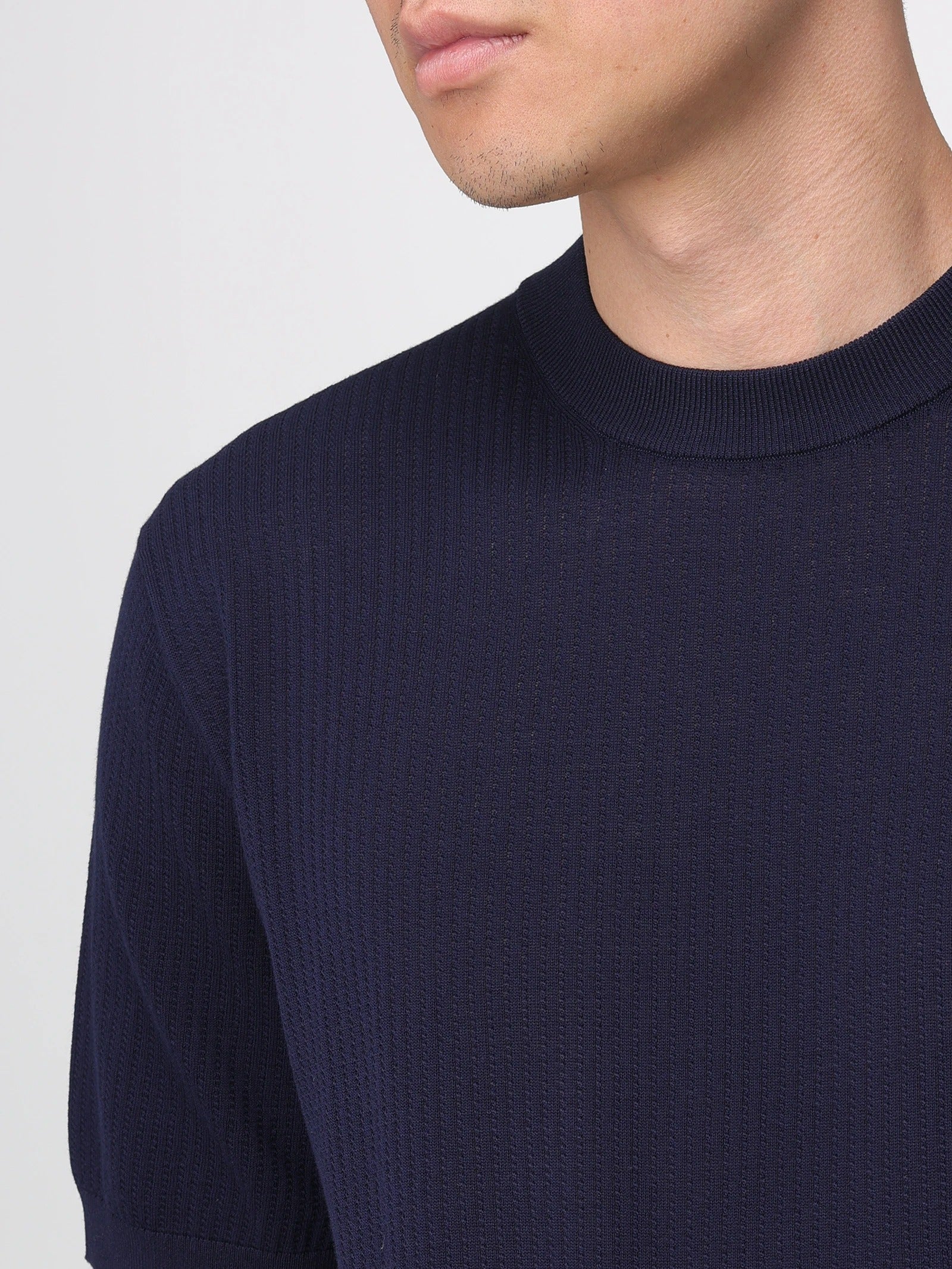 Kangra 3023 21 maglia uomo cotone blu trecce