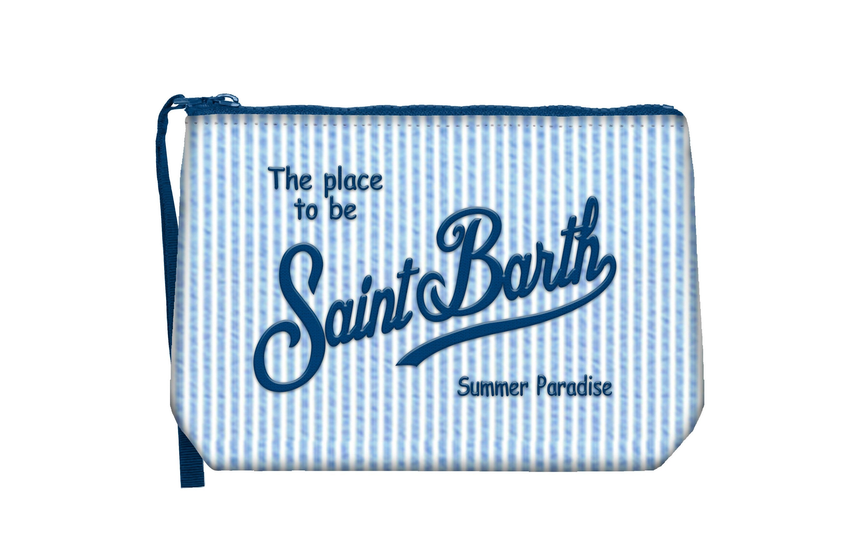 MC2 Saint Barth Aline Seersucker pochette azzurro