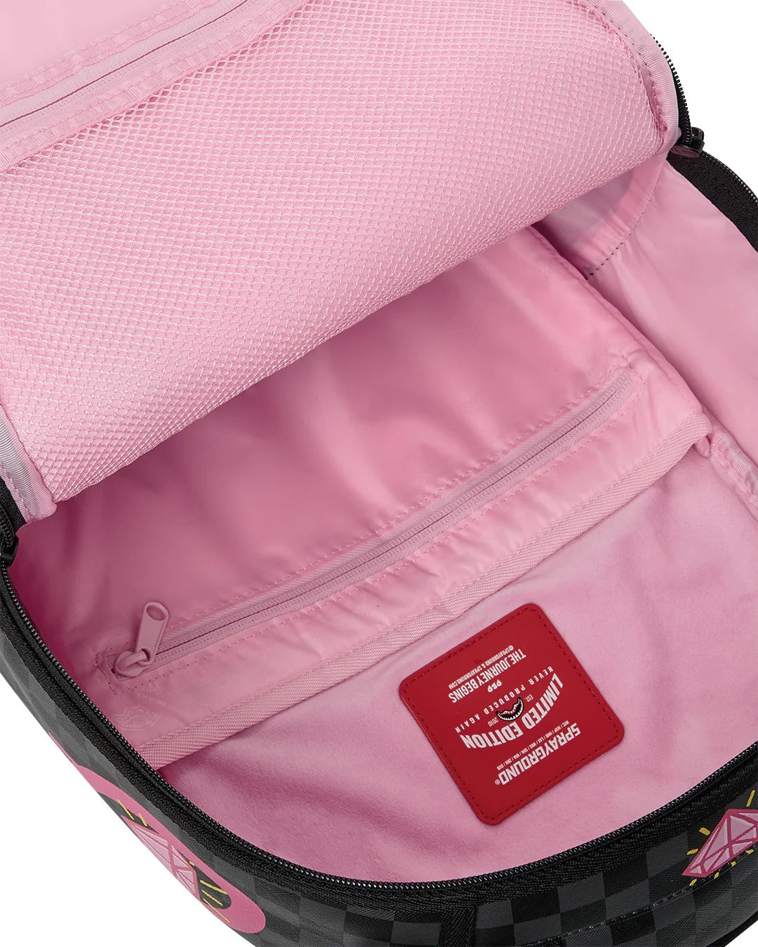 Sprayground Pink Panther Drippy Diamonds zaino nero rosa PVC