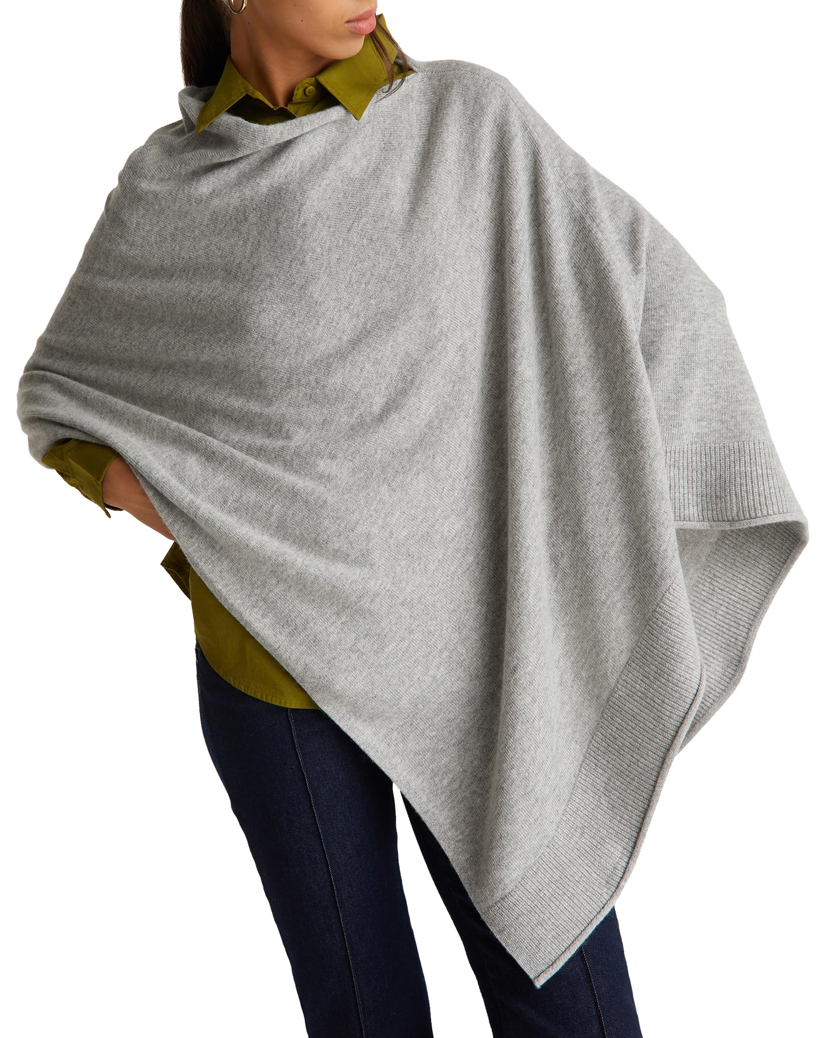 Benetton poncho donna nero maglia autunno inverno
