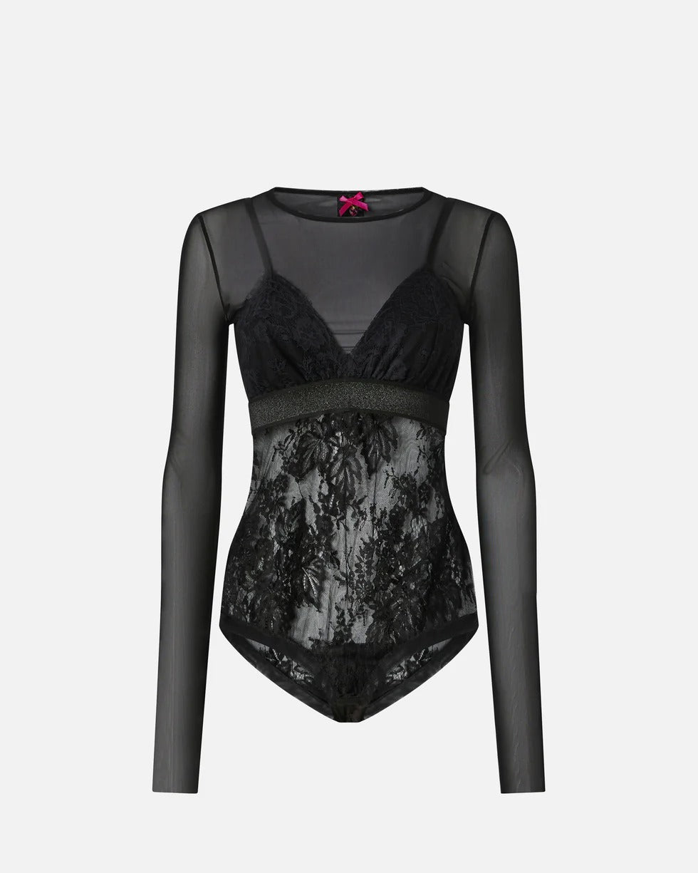 Pinko Fagiolino 106272 Body Donna Nero Pizzo