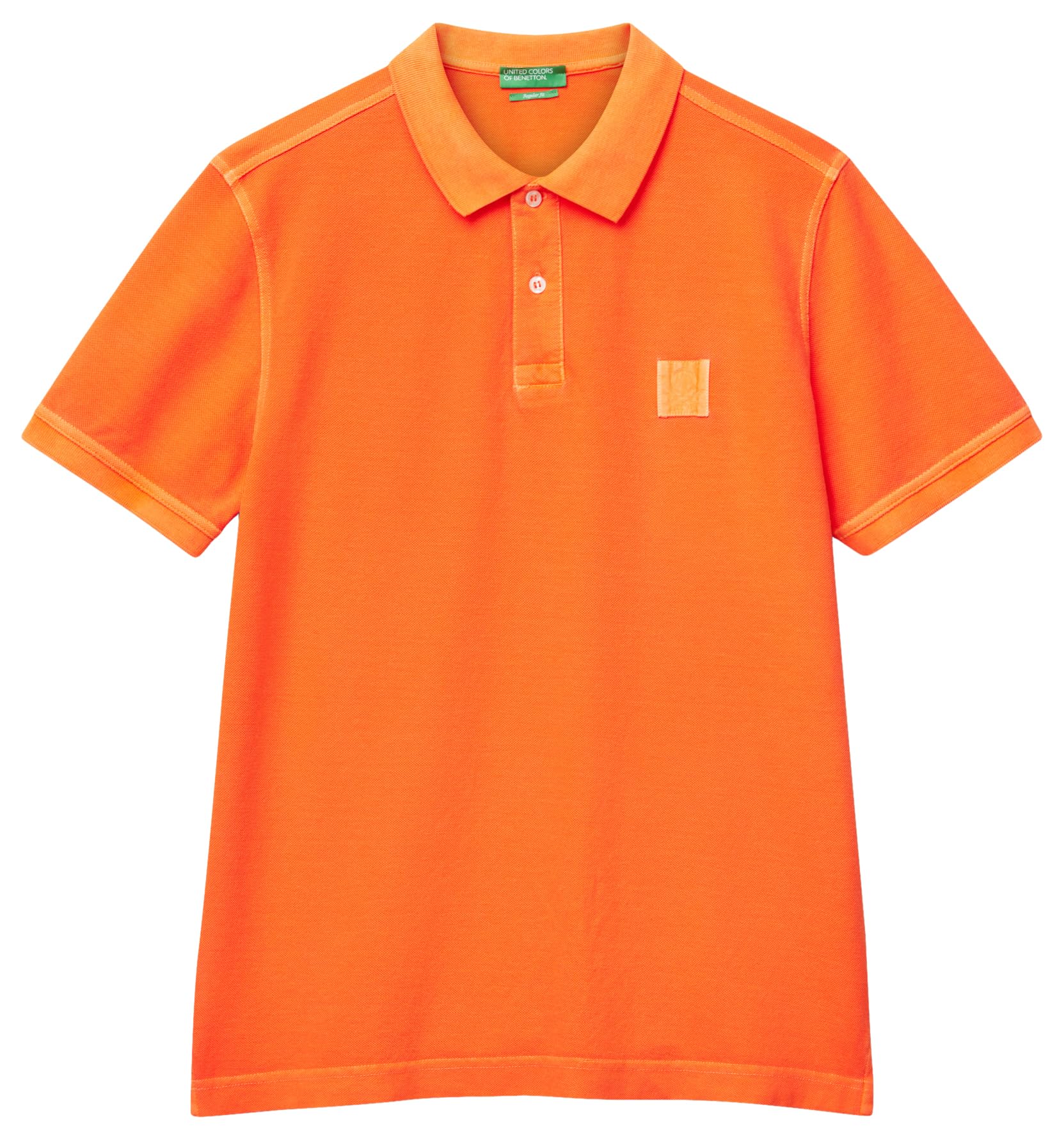 Benetton 3089u302d polo uomo cotone organico arancione