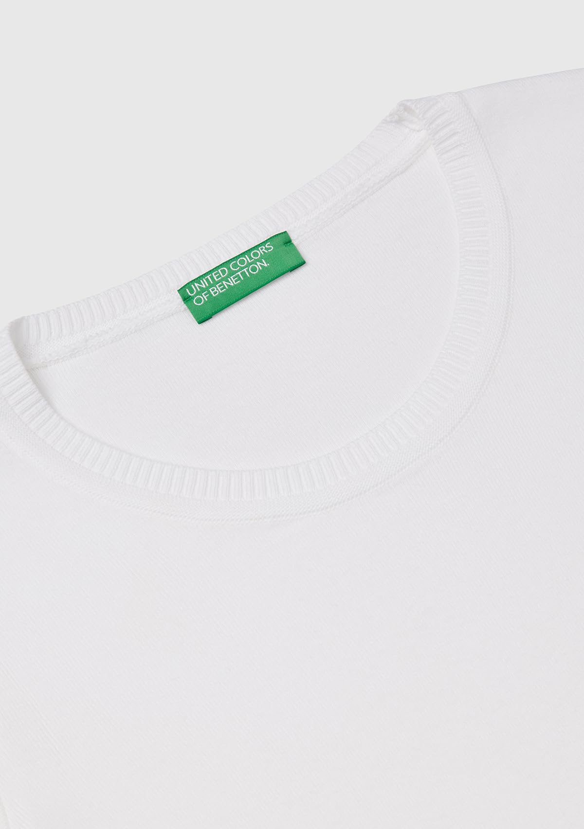 Benetton 1091d1m10 maglione donna girocollo Bianco 101