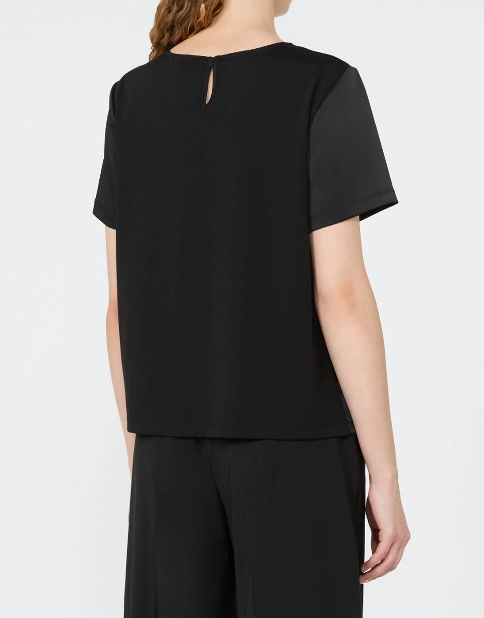 Weekend Max Mara Gilbert T-Shirt Nera Raso Viscosa