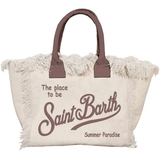 MC2 Saint Barth Vanity 01818L borsa Panna Marrone canvas