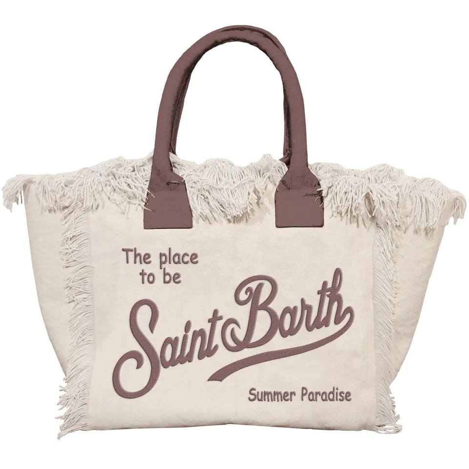 MC2 Saint Barth Vanity 01818L borsa Panna Marrone canvas