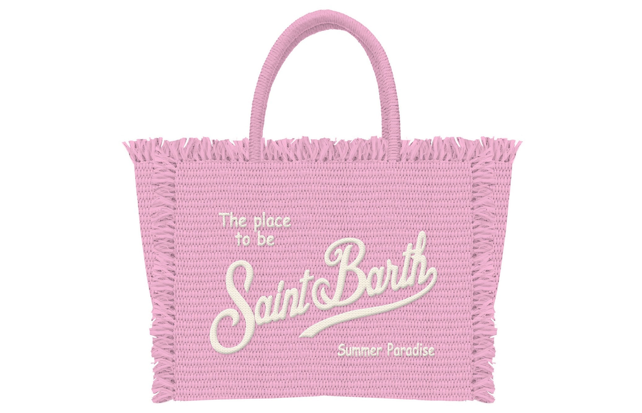 MC2 Saint Barth Vanity Mini Straw Borsa Rosa Paglia