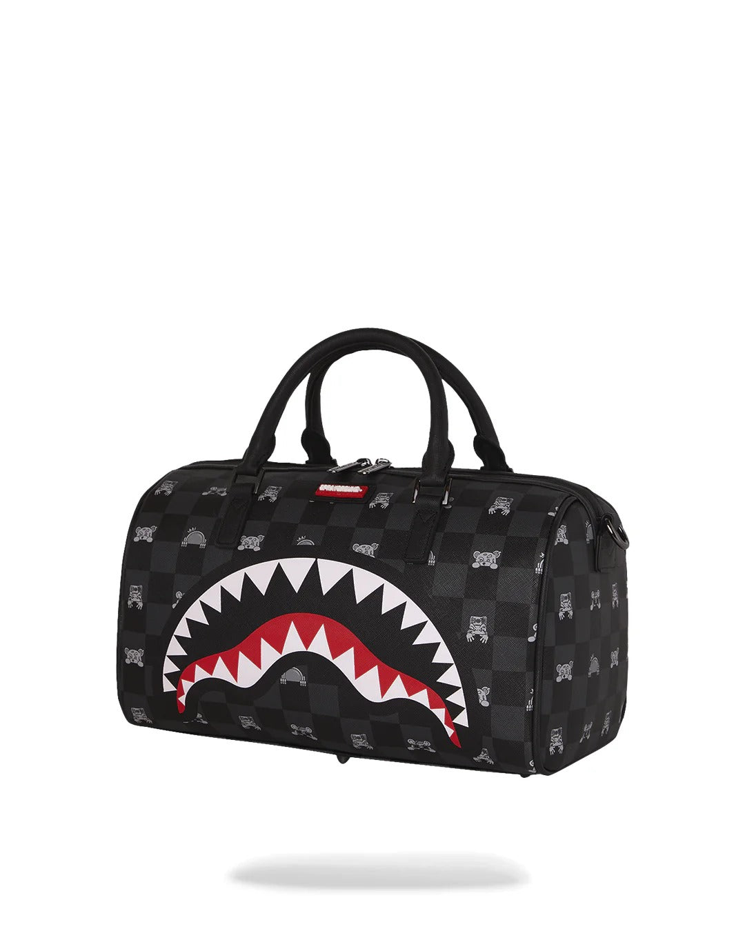 Sprayground Peeking Character Check borsone mini nero grigio PVC