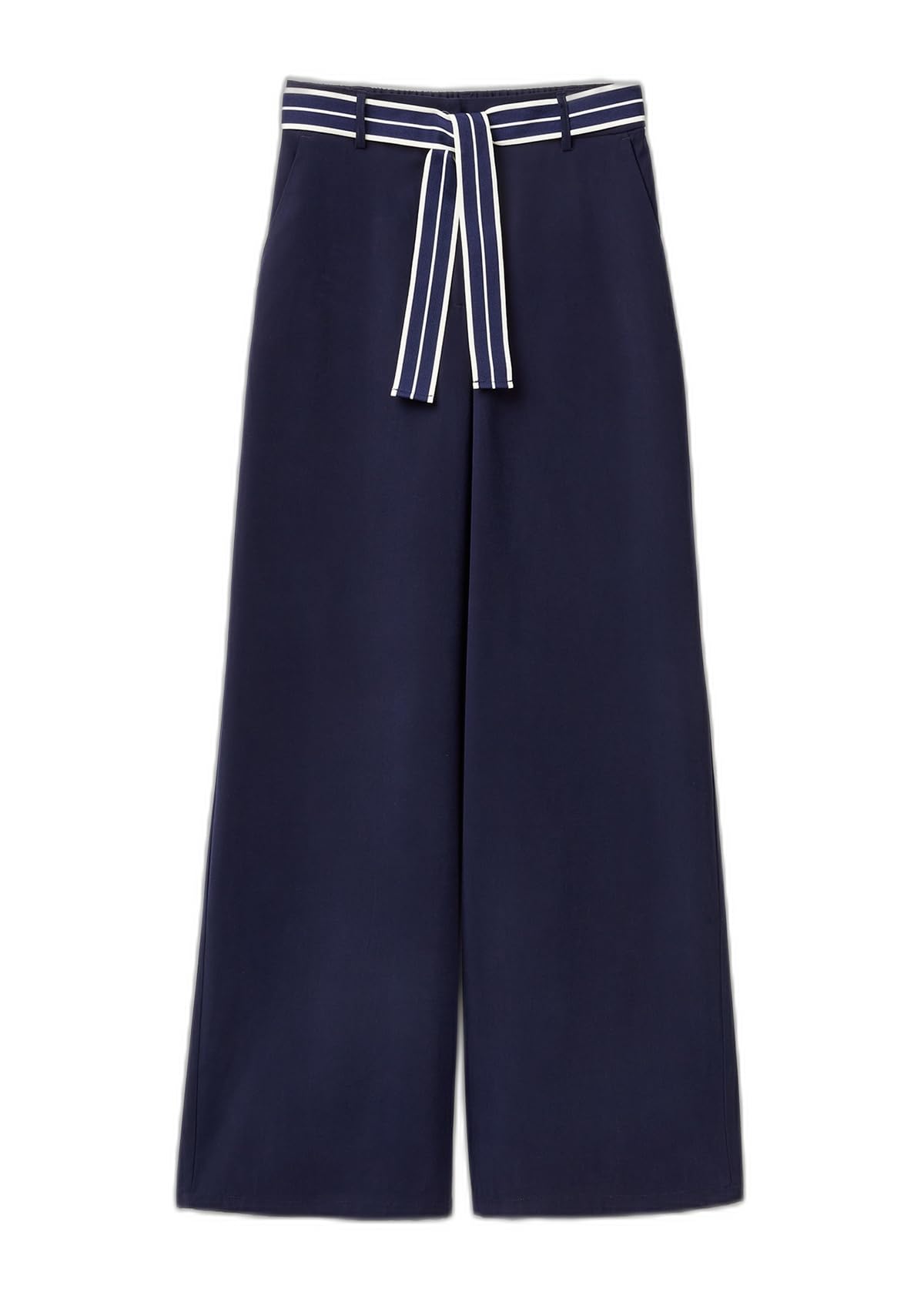 Benetton Pantaloni Gamba Ampia Donna Marrone