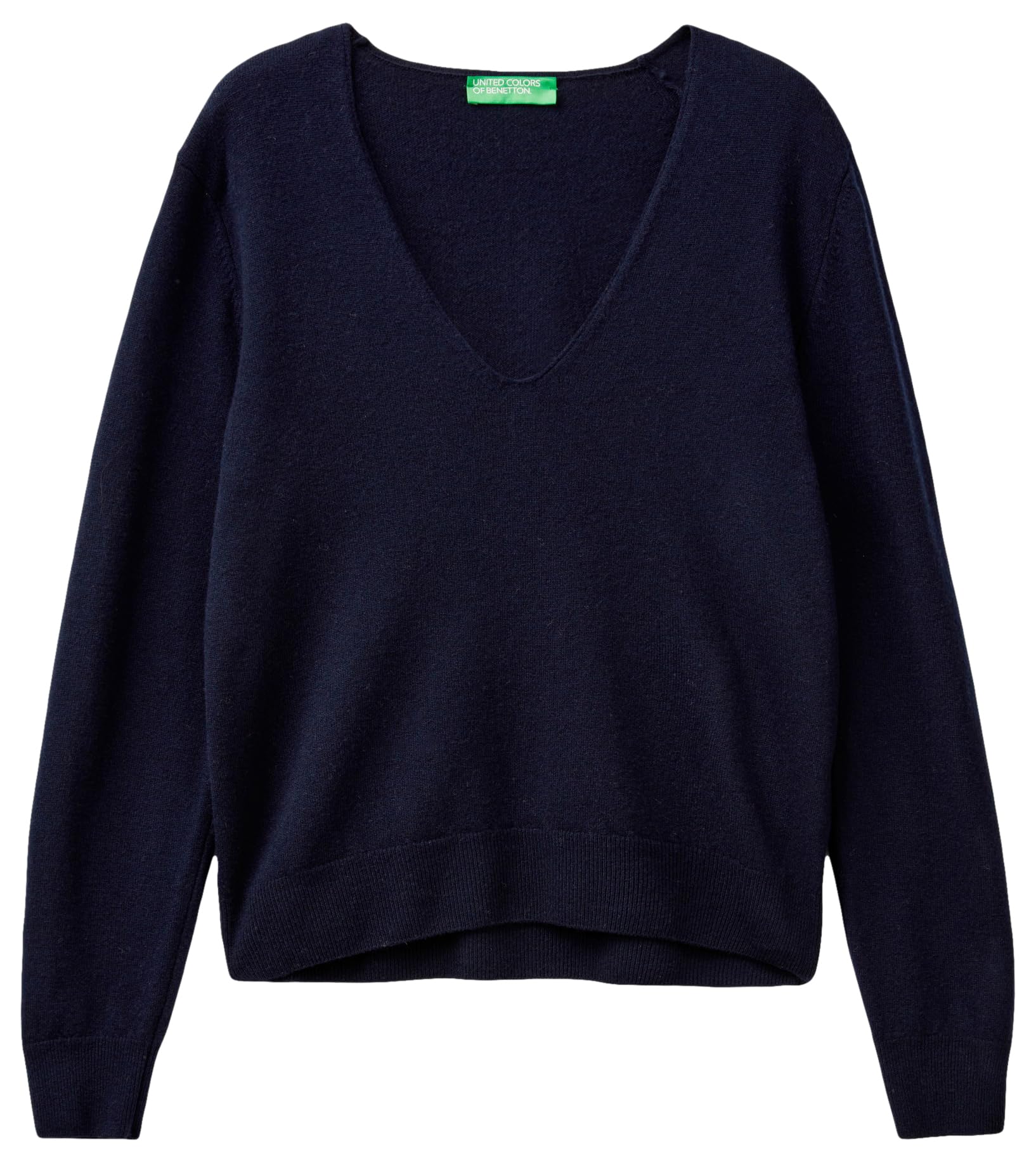 United Colors of Benetton 1002d401y Maglione Donna Scollo V Blu