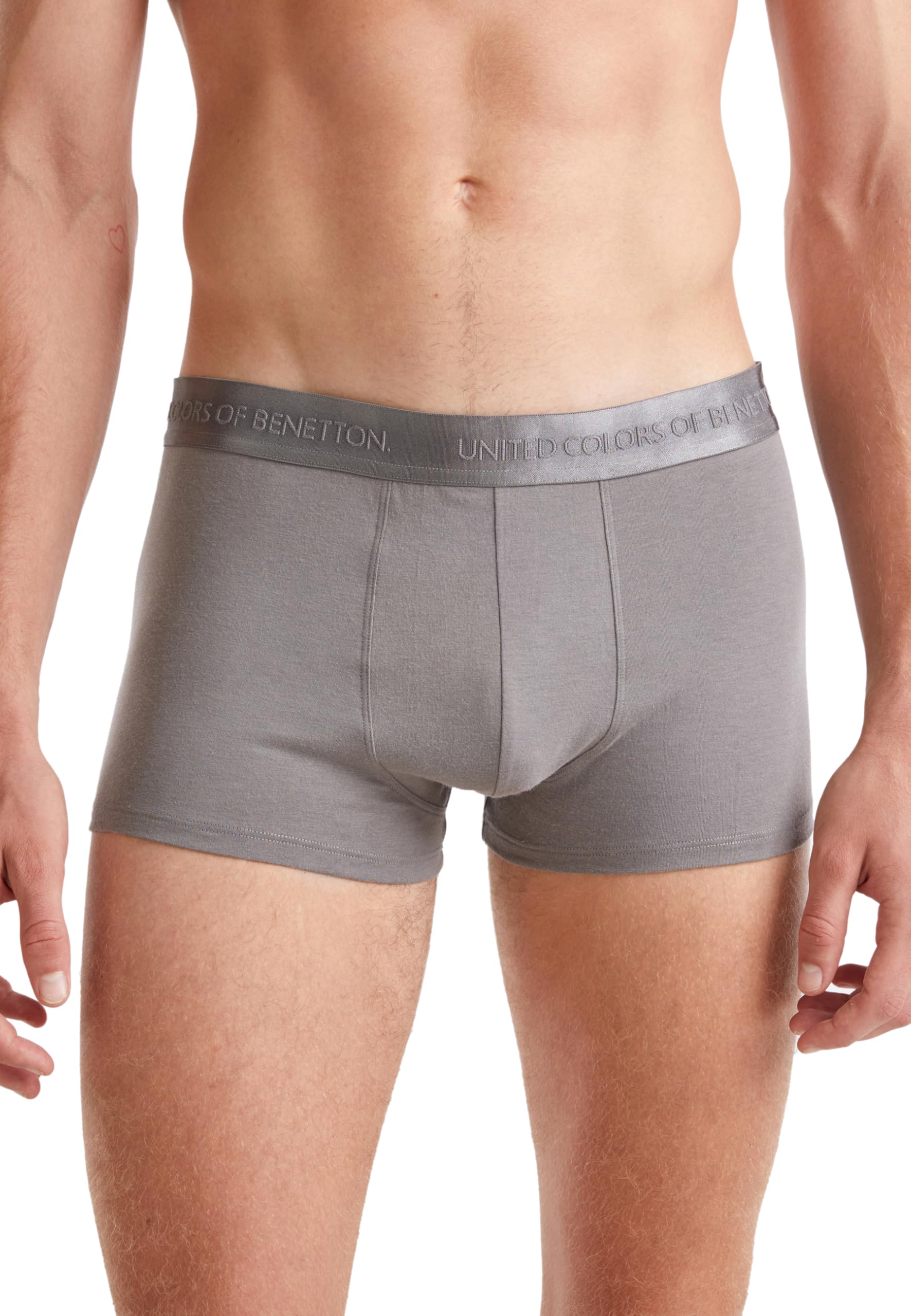 Benetton 3xkp2x00x boxer uomo L jersey stretch nero