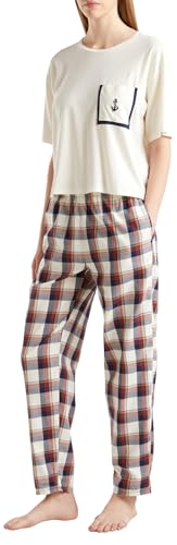 Benetton Intimo e Pigiami 42fk3f00h Pantalone Pigiama Donna L Quadri