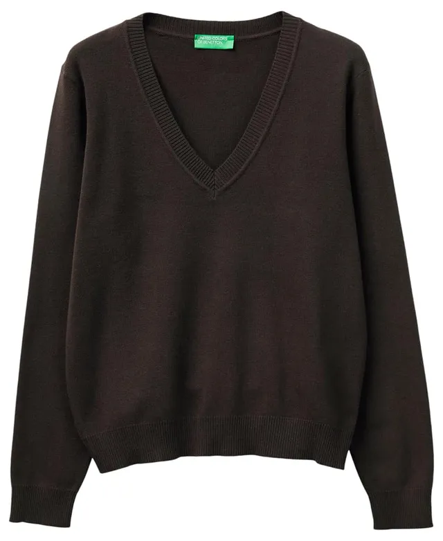 Benetton Maglieria Maglia Scollo V M/L maglia scollo a V tinta unita