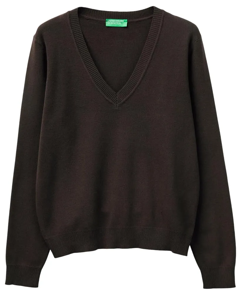 Benetton Maglieria Maglia Scollo V M/L maglia scollo a V tinta unita