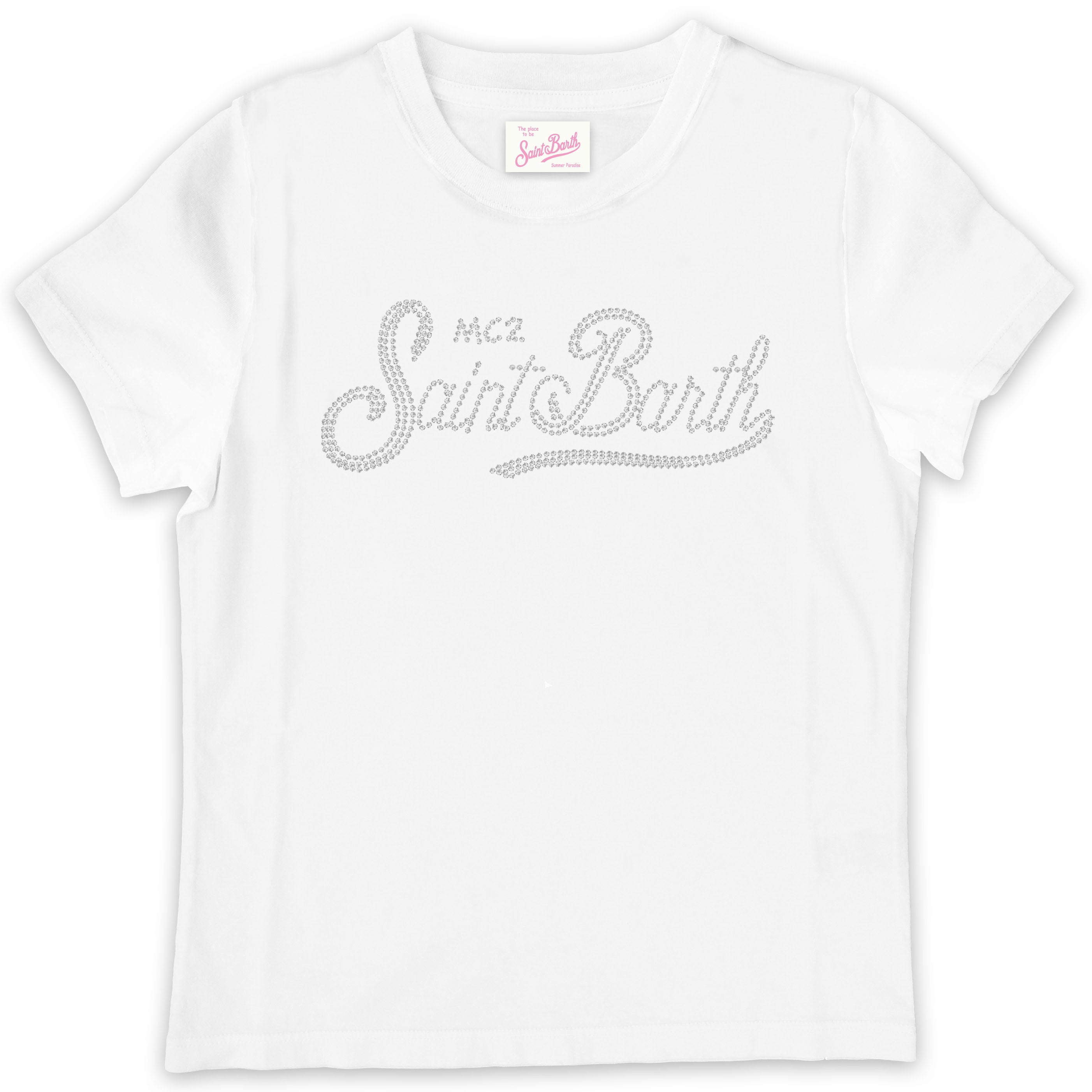MC2 Saint Barth Elly T-shirt bimba strass bianco