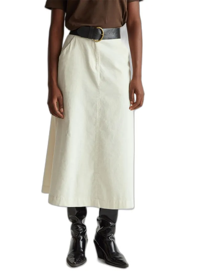 Benetton Gonna Midi Donna Velluto Svasata