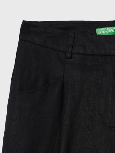 Benetton 4AGHDF05W Pantaloni Donna Lino Vita Regular