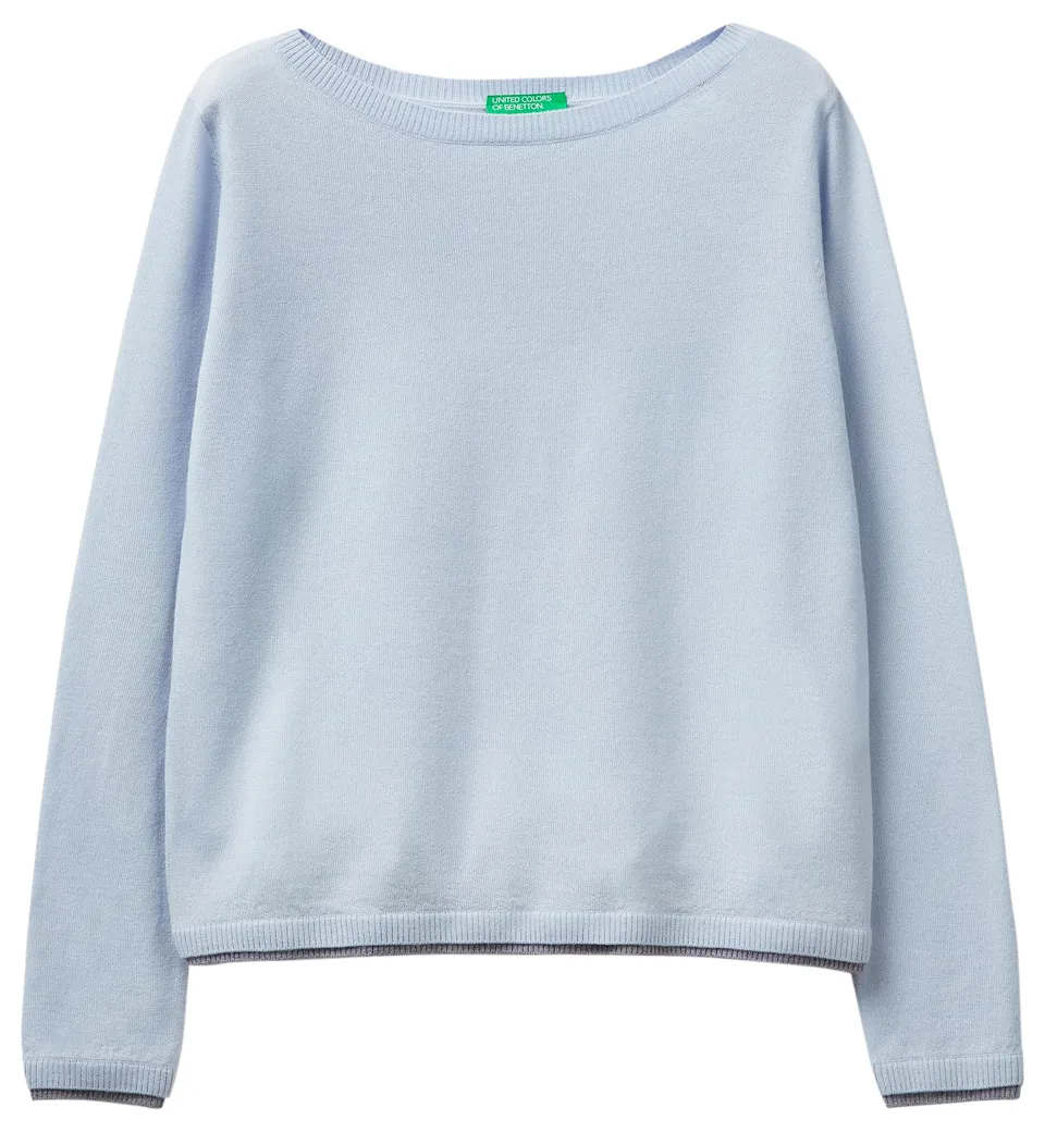 Benetton Maglieria G/C Maglia Donna Lana Extrafine Bicolor