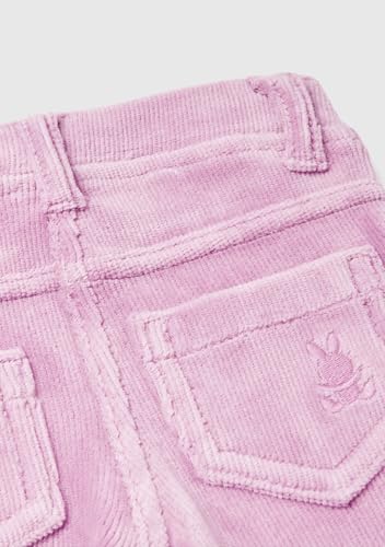 Benetton 4DZBAE003 pantaloni bimbo cotone rosa ricamo coniglio