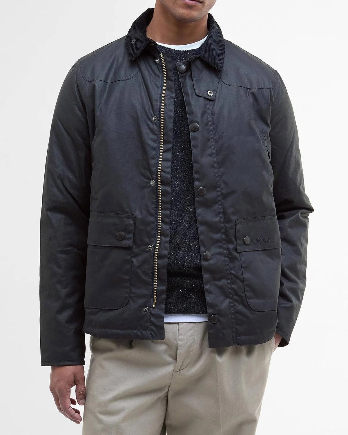 Barbour Reelin Wax MWX1106 giacca uomo navy cerata