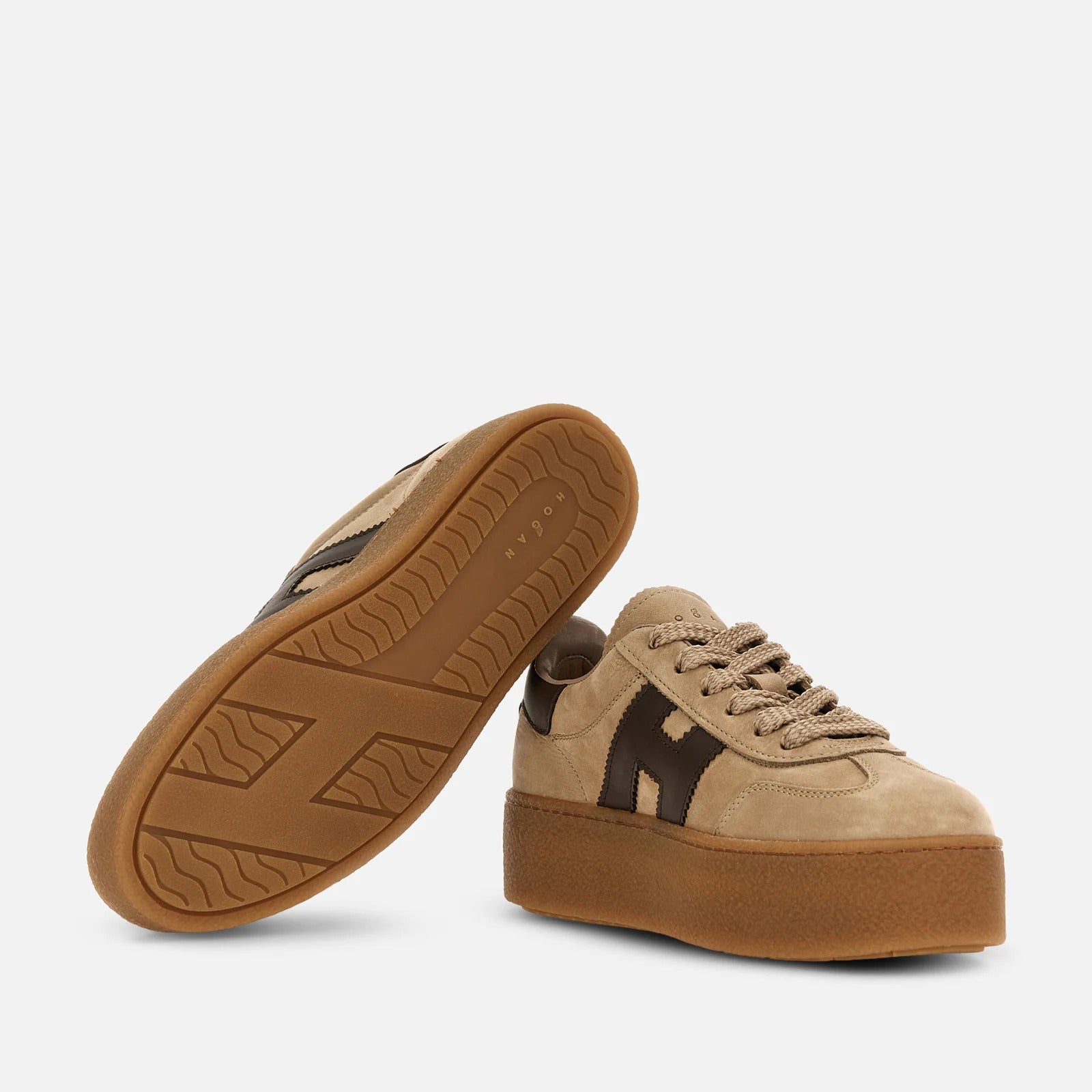 Hogan Cool H698 HXW6980 Sneakers Donna Marrone Beige