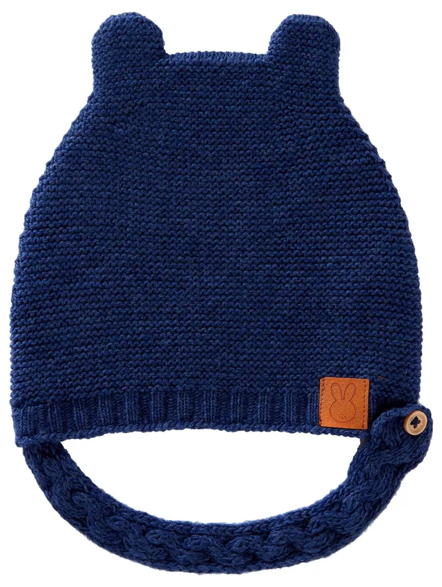 Benetton Berretto 1032aa004 Blu Taglia 56 con Orecchiette
