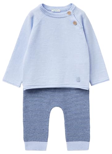 Benetton Felpe Tuta Completo Bimbo 74 Maglia Pantaloni Rigati