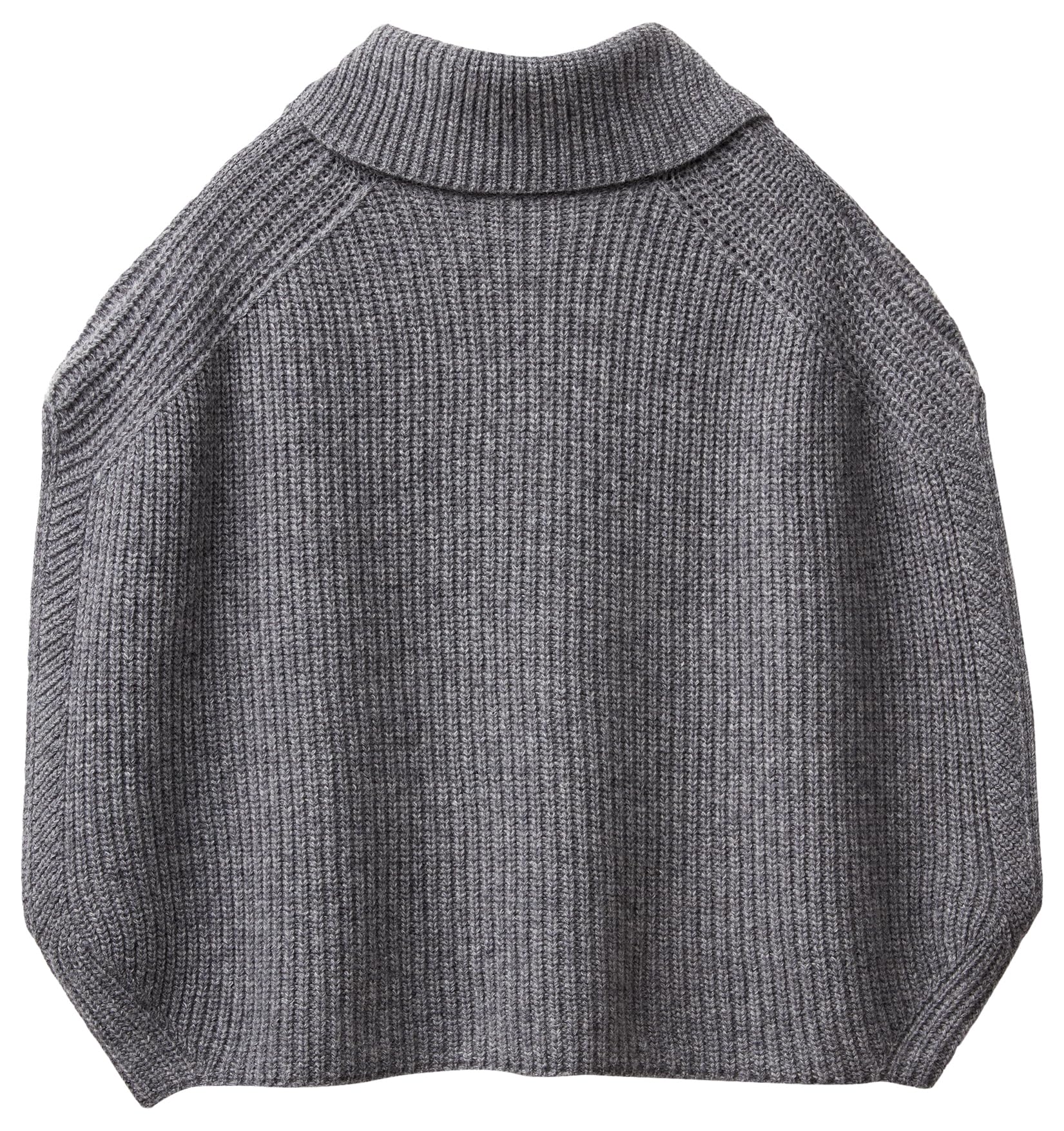 Benetton Maglieria Poncho e Mantelle Fatti a Maglia Donna Grigio M Collo Alto