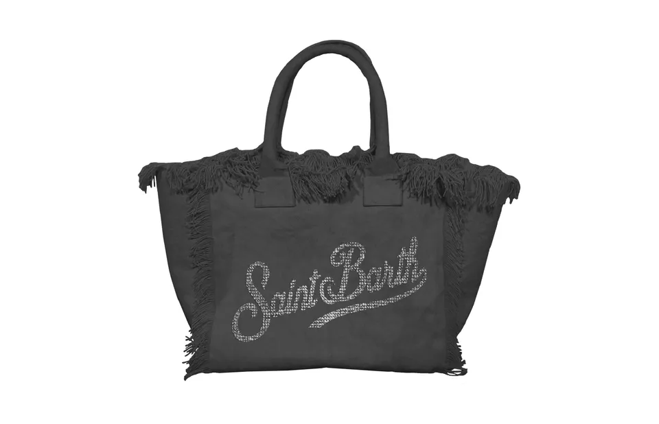 MC2 Saint Barth Colette Borsa Nero Strass Cotone
