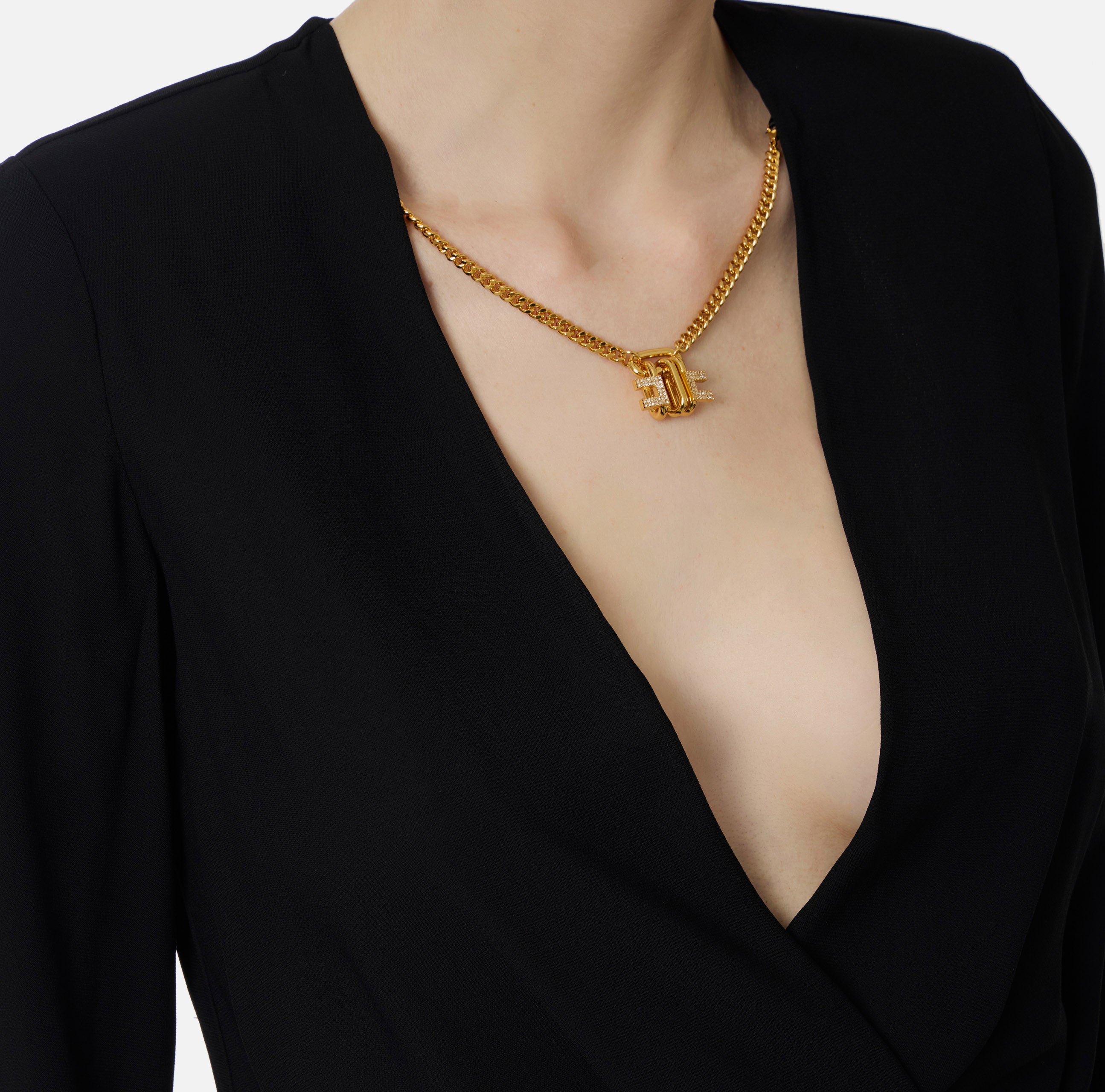 Elisabetta Franchi CB00762E2 body Nero georgette viscosa