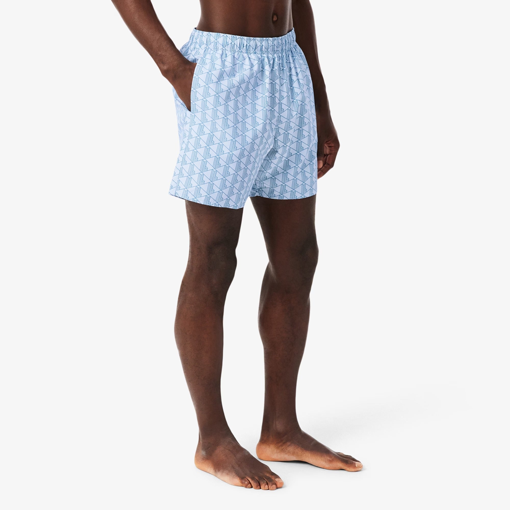 Lacoste MH9086 Jacquard Monogram Boxer Mare Blu Taglia S