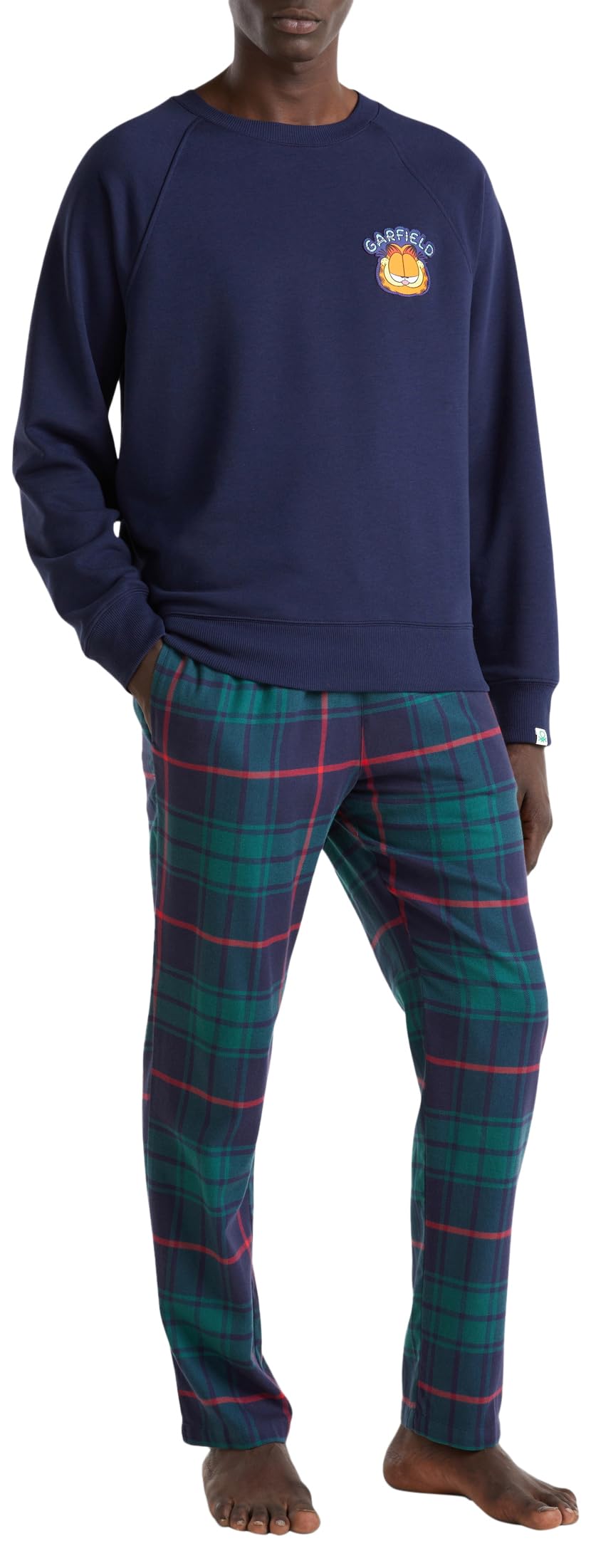 Benetton Pantalone Pigiama Uomo Flanella M Blu