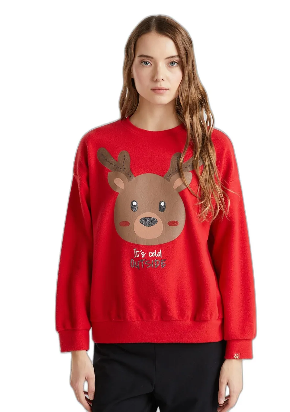 Benetton Intimo e Pigiami Maglia Pigiama Donna L Pile Stampata
