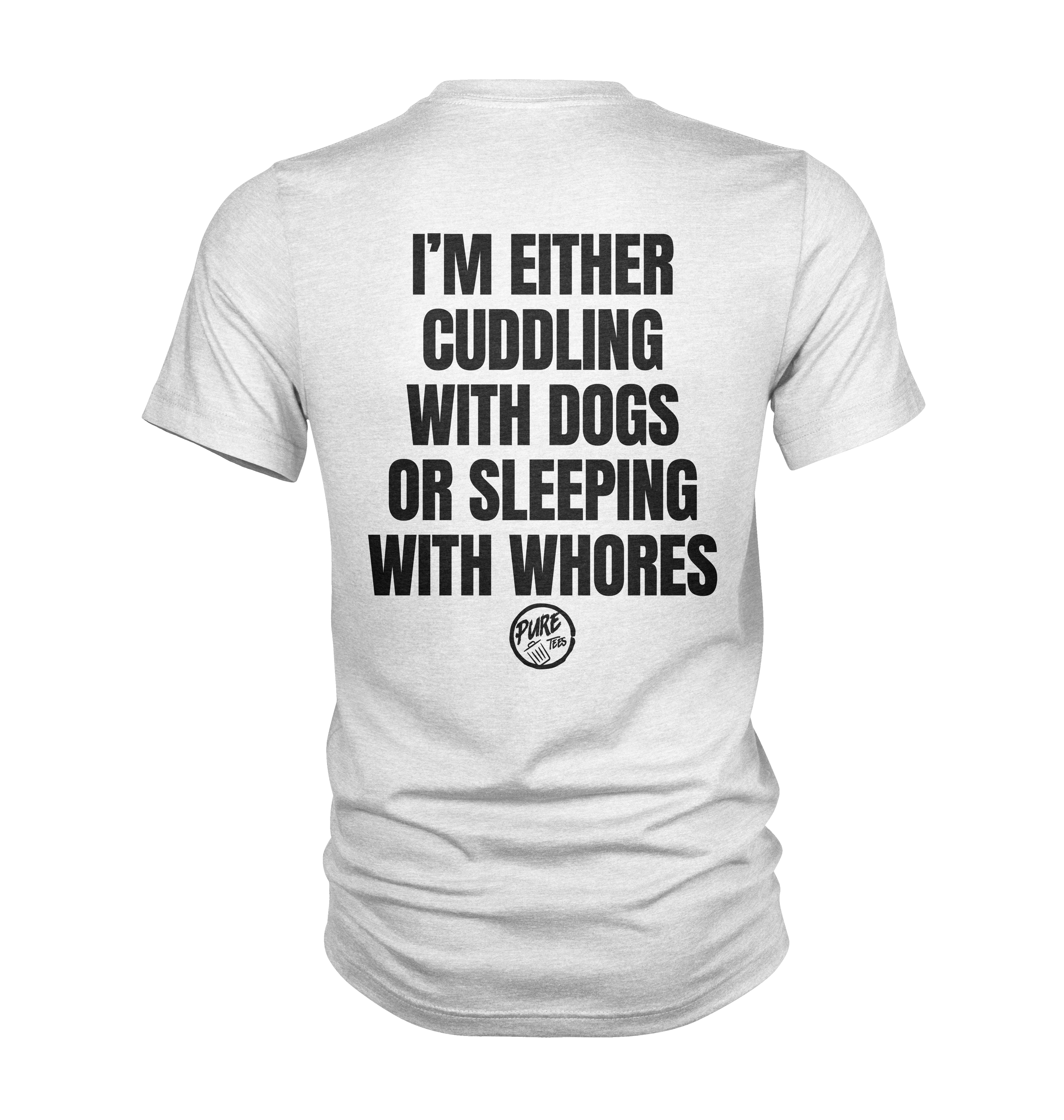 Pure Trash I'm either cuddling with dogs T-shirt uomo Berry cotone