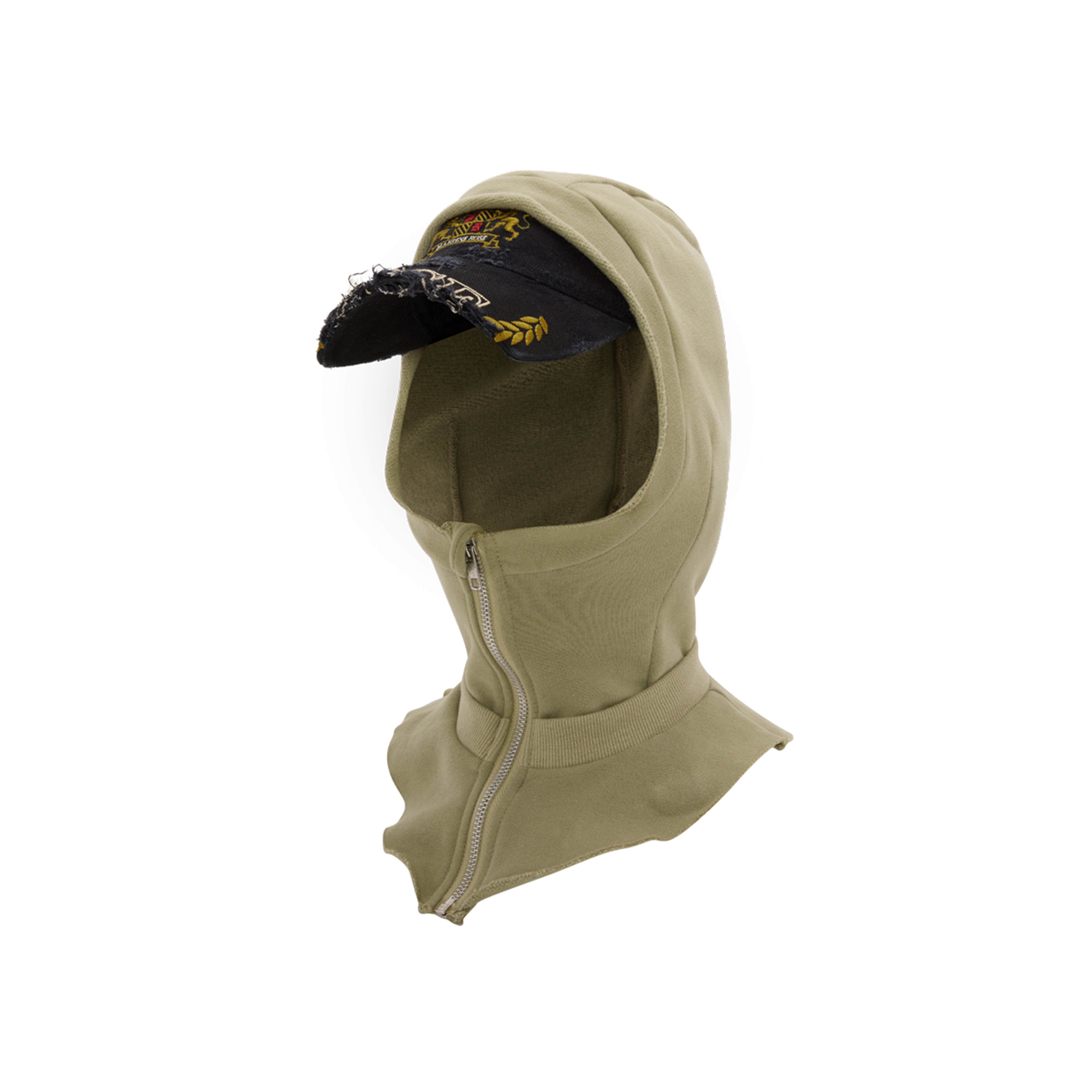Martine Rose Cut Peak Cappellino Hood Black Washed Sage