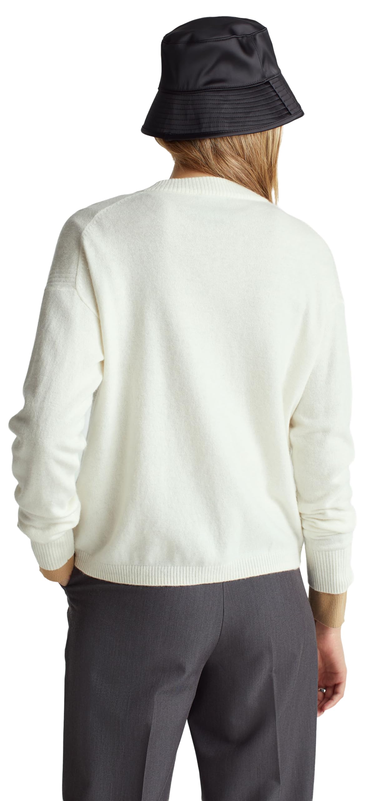 Benetton 102hd4032 Maglione Donna Scollo V S Bianco