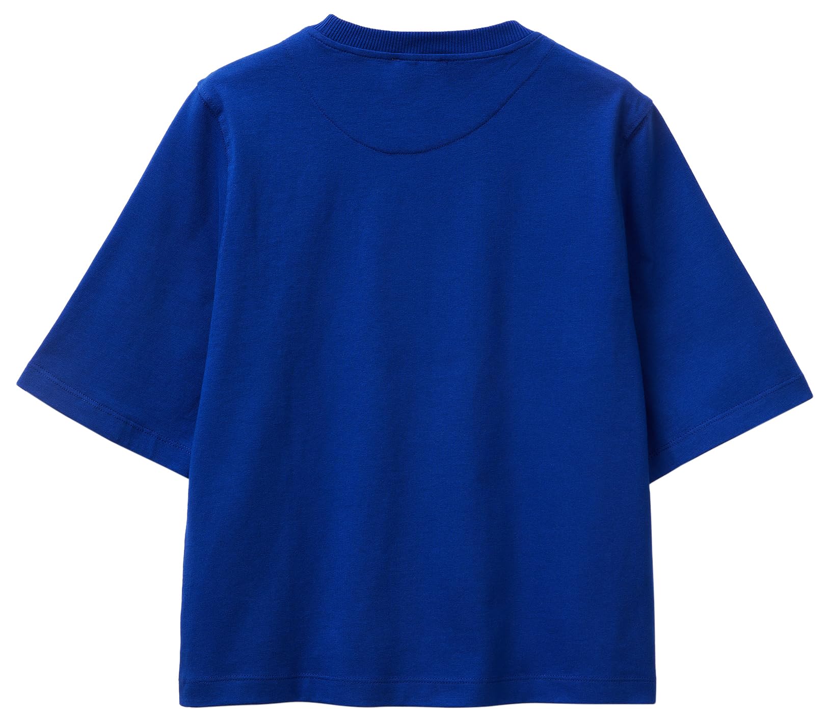 Benetton 3BL0E17G5 T-Shirt Donna Blu XS Boxy