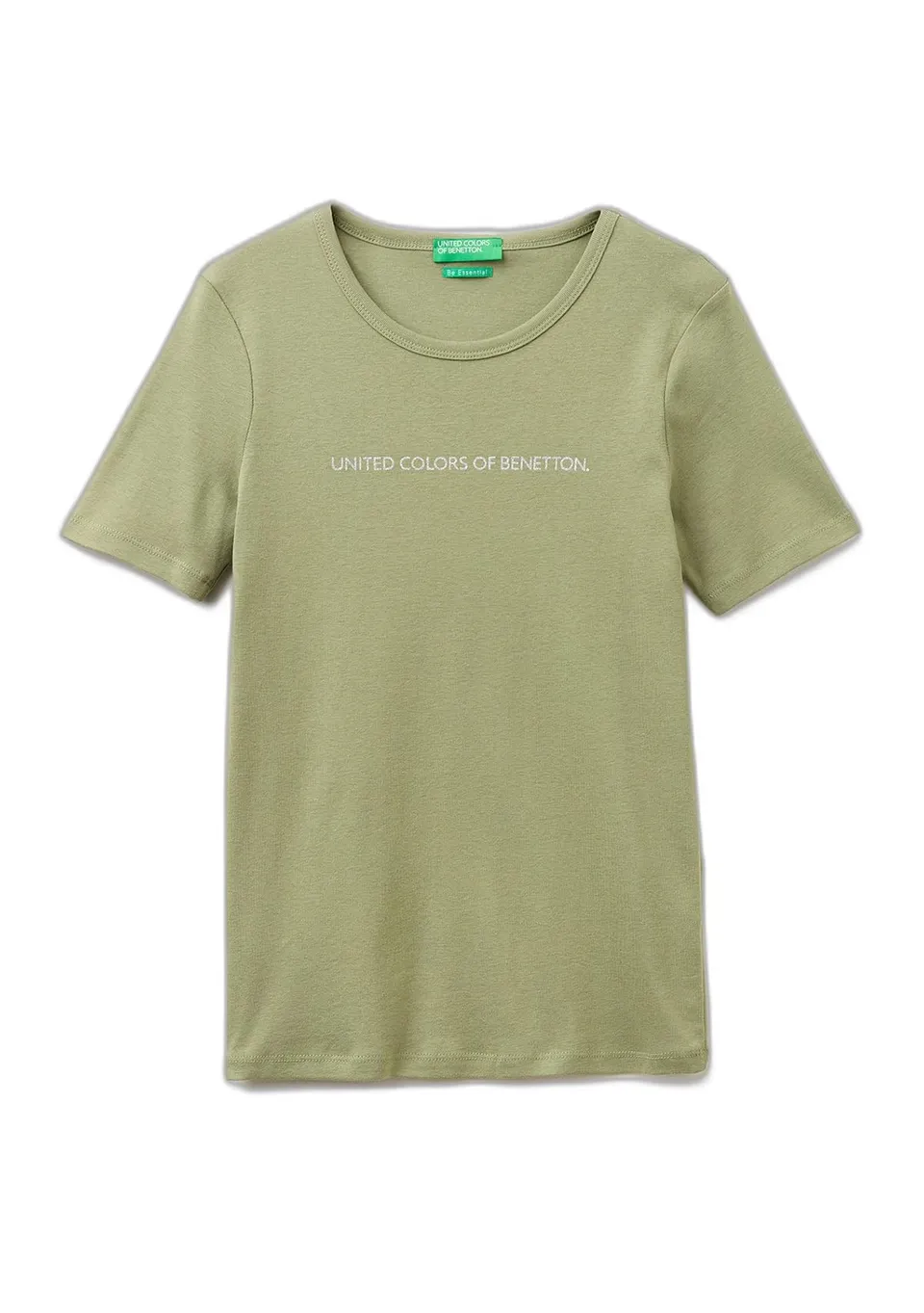 Benetton 3GA8E16A2 T-Shirt Donna Verde Glitter