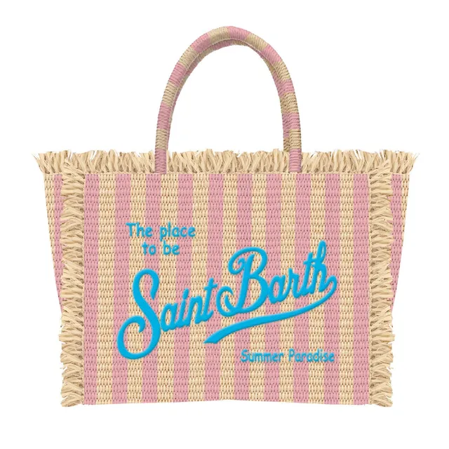 MC2 Saint Barth Colette Straw N Borsa Beige Rosa Paglia