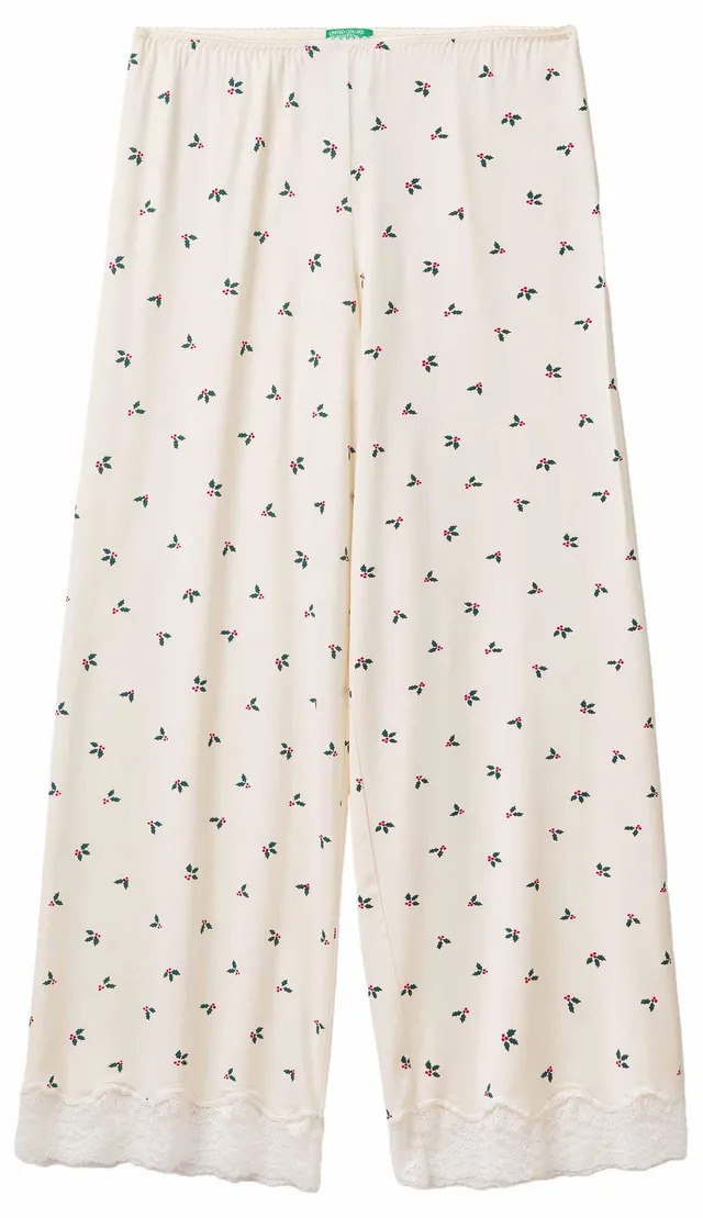 Benetton Pantaloni e Jeans Pantalone Donna Viscosa Pizzo