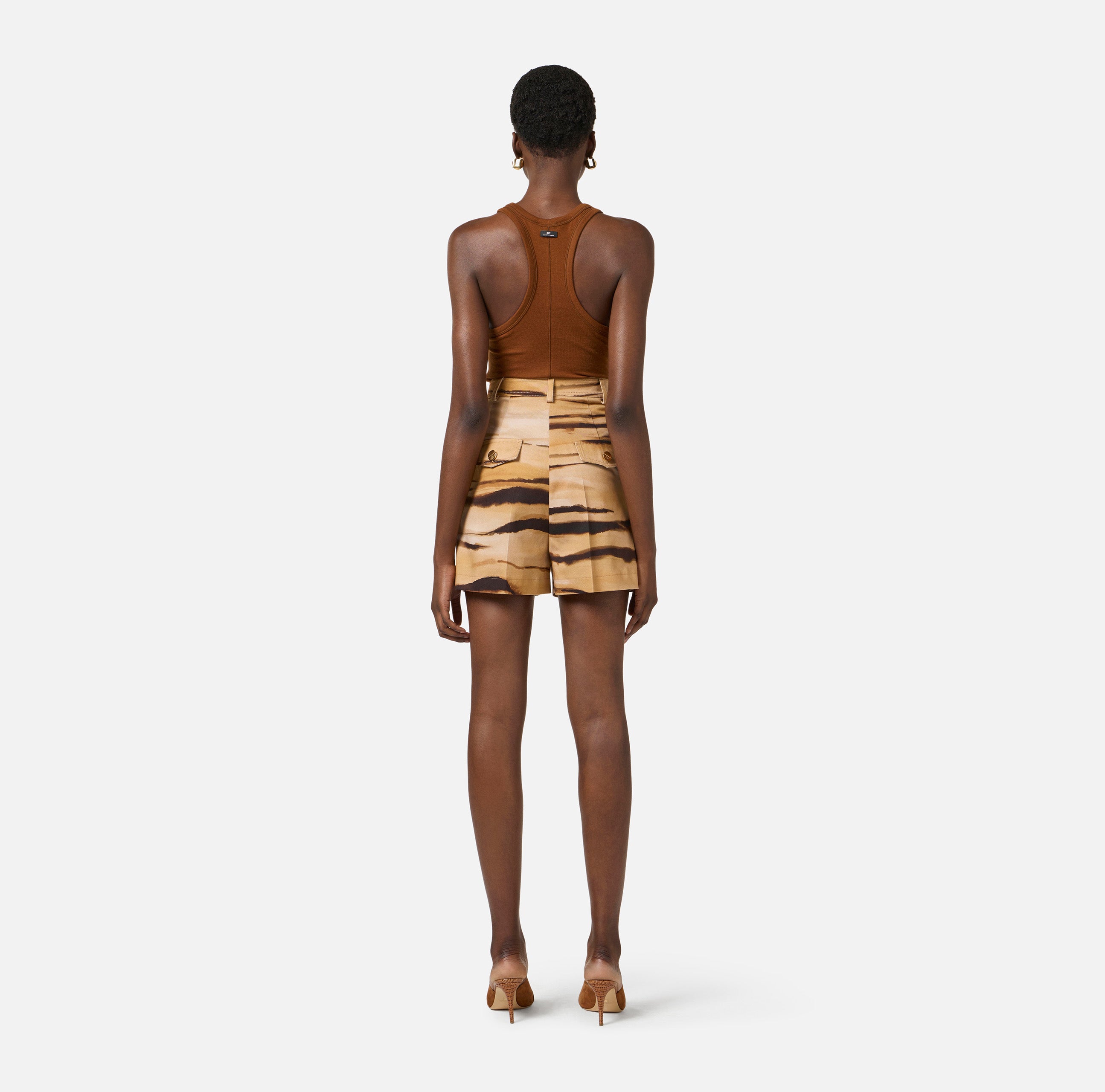 Elisabetta Franchi SH01362E2 Shorts Donna Cammello Tigrato