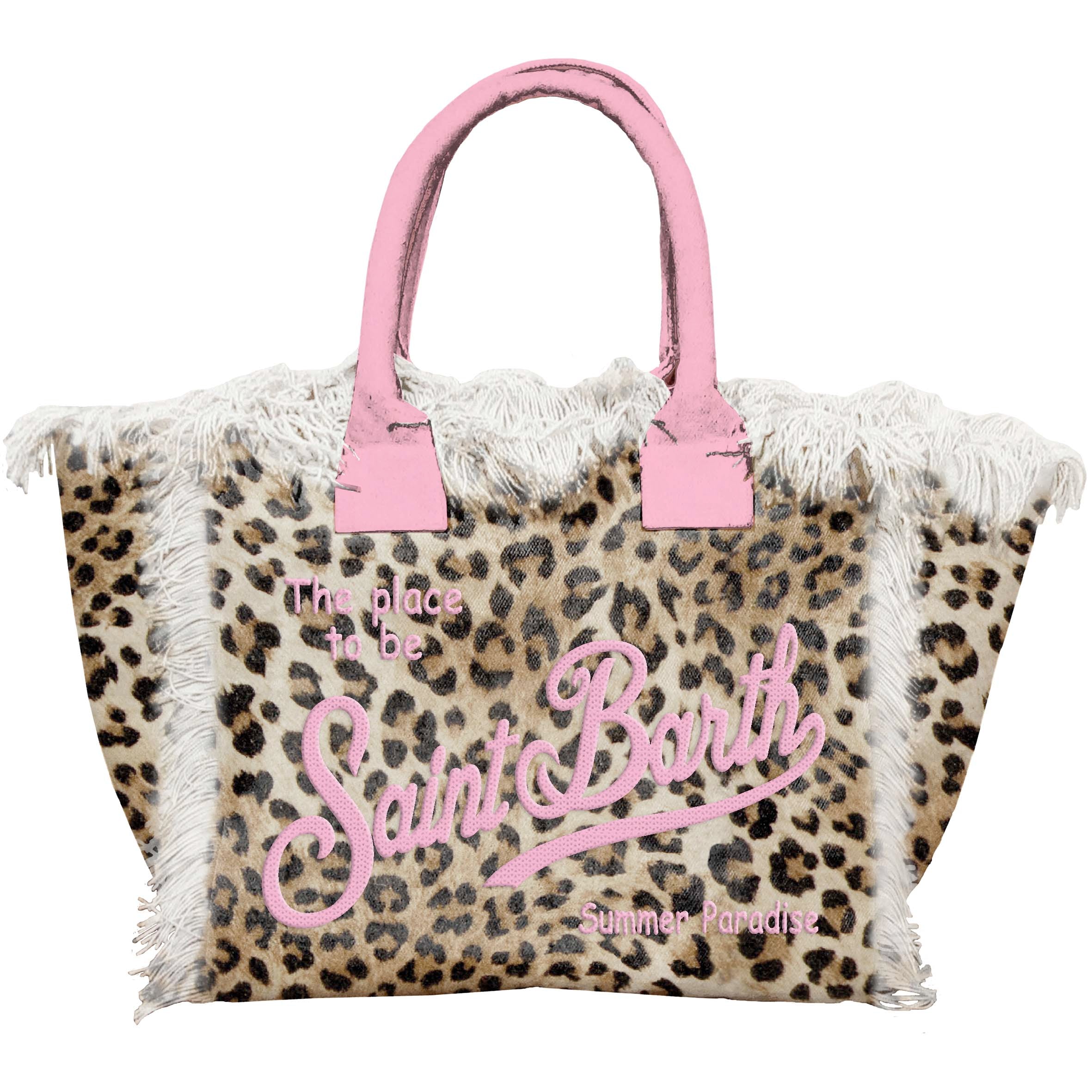 MC2 Saint Barth Vanity Borsa Donna Sand Leopard Cotone