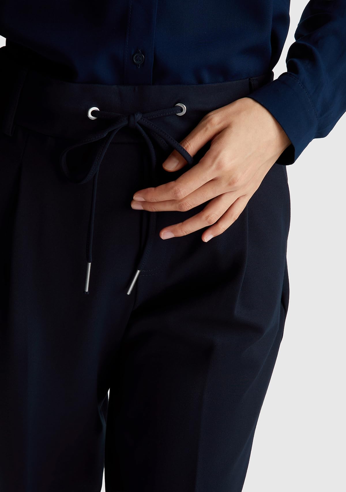 Benetton Pantaloni Donna jogger viscosa Blu Notte 016