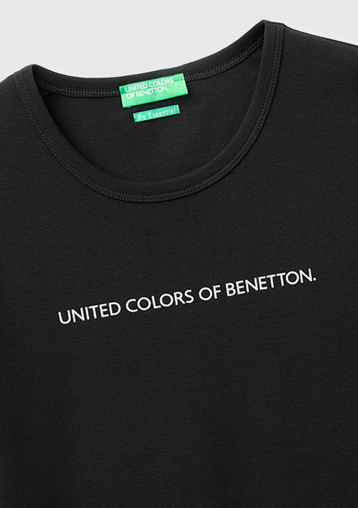 Benetton 3GA8E16A2 T-Shirt Donna Nero Glitter