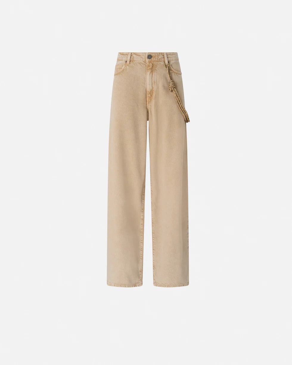 Pinko Lauryn 104601 A33R Jeans Donna Loose Beige