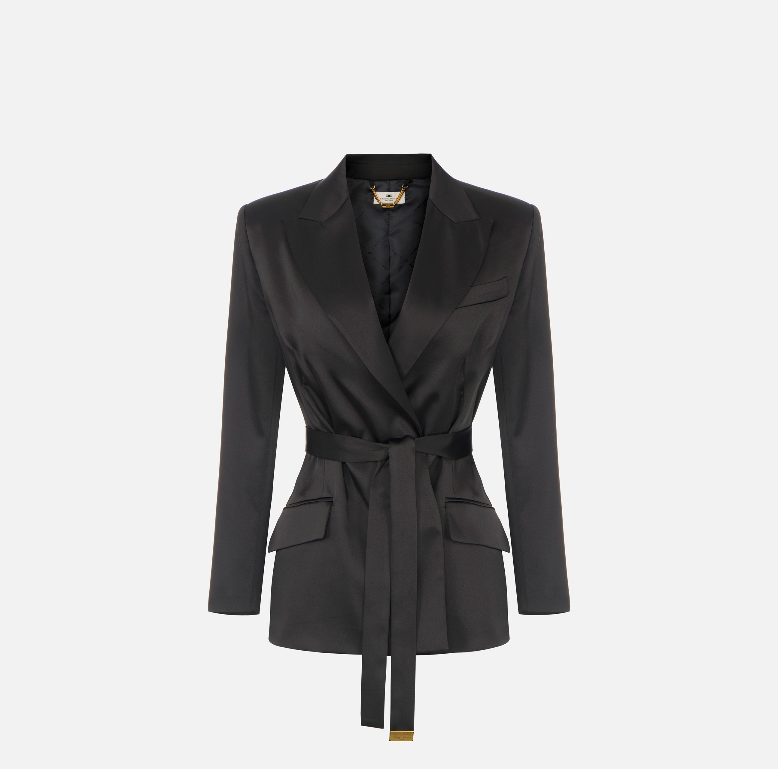 Elisabetta Franchi GI27966E2 giacca donna nero raso stretch